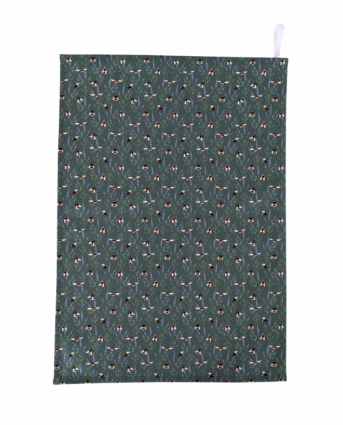 Christmas Gonk Gnome Elf Train Natural Tea Towel